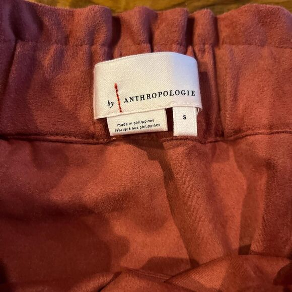 NWOT Anthropologie Suede Asymmetrical Burnt Pink Skirt - Picture 3 of 4